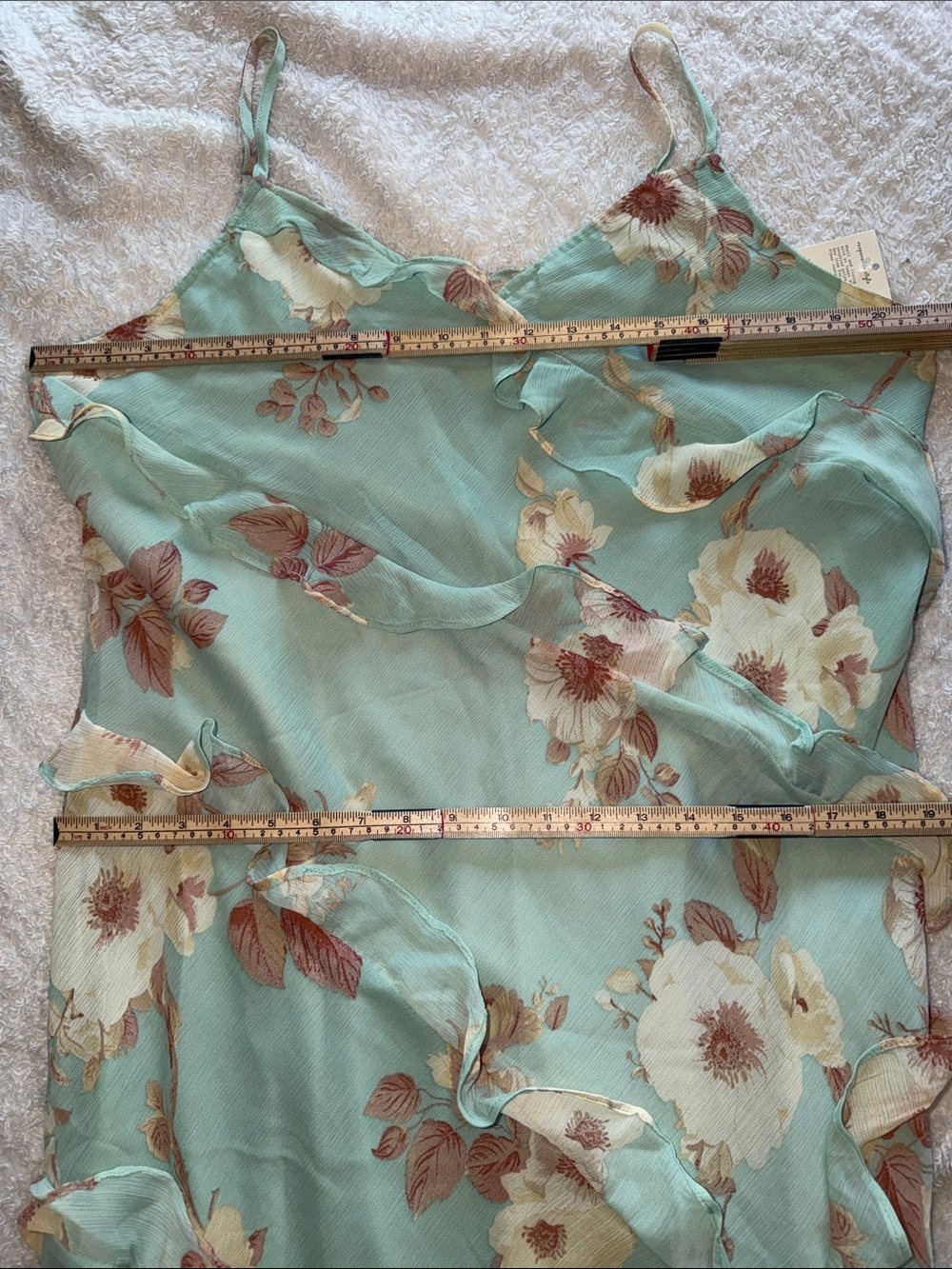 Floral Mint Green Ruffle Dress - Picture 12 of 12